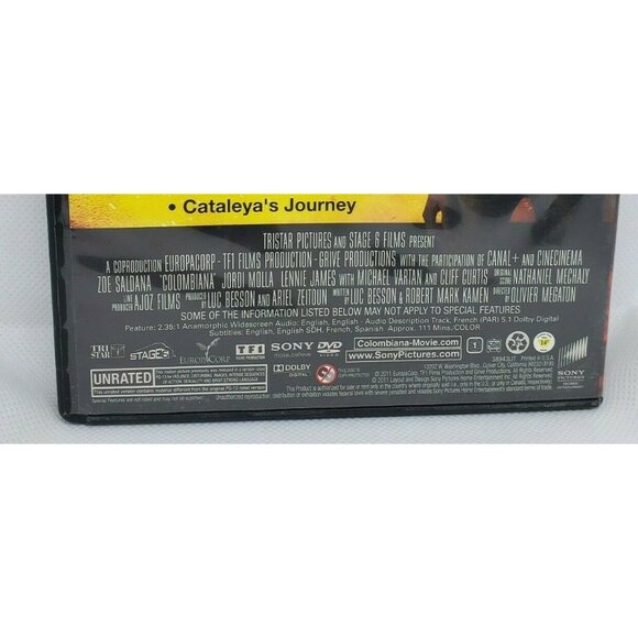 Colombiana DVD 2011 Widescreen Unrated Version Zoe Saldana No Scratches - Picture 7 of 10